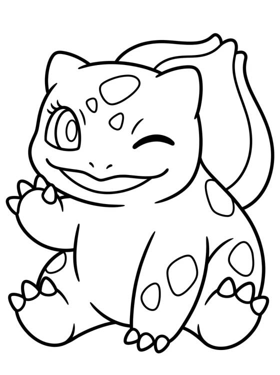 Winking Baby Bulbasaur para colorir Desenho de Winking Baby Bulbasaur para colorir e imprimir grátis