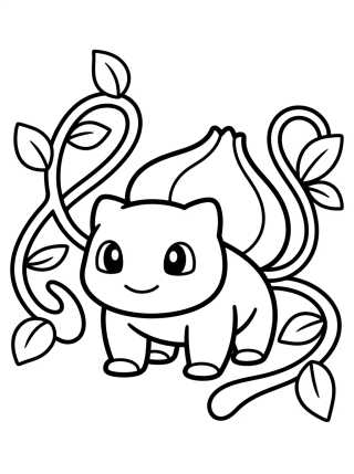 Bulbasaur Using Vine Whip para colorir Desenho de Bulbasaur Using Vine Whip para colorir e imprimir grátis