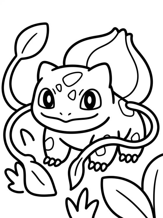 Bulbasaur Using Plant Power para colorir Desenho de Bulbasaur Using Plant Power para colorir e imprimir grátis