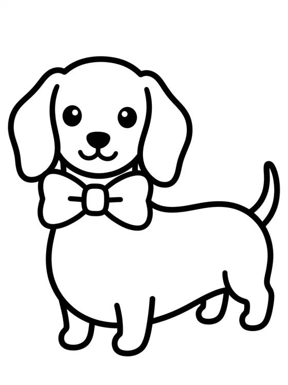 Funny Sausage Dog para colorir Desenho de Funny Sausage Dog para colorir e imprimir grátis