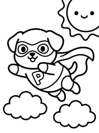 Superhero Puppy para colorir Desenho de Superhero Puppy para colorir e imprimir grátis