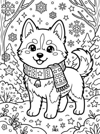 Siberian Husky Puppy para colorir Desenho de Siberian Husky Puppy para colorir e imprimir grátis