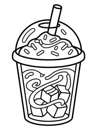 Iced Coffee with Sprinkles para colorir Desenho de Iced Coffee with Sprinkles para colorir e imprimir grátis