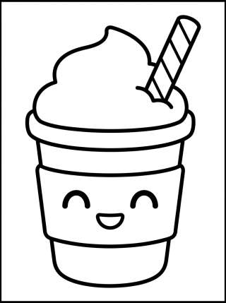 Coleção de desenhos para colorir: Cute Coffee and Drinks