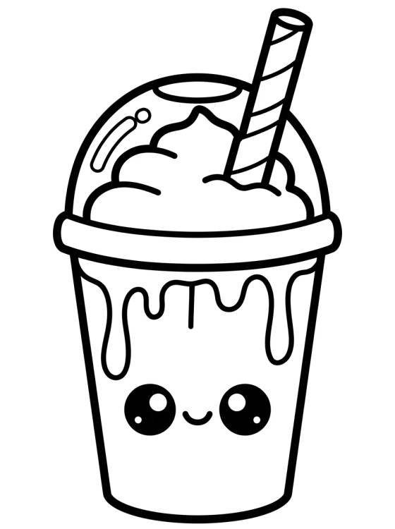 Frappuccino Cup with Straw para colorir Desenho de Frappuccino Cup with Straw para colorir e imprimir grátis
