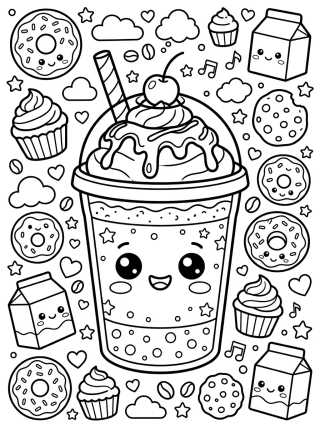 Frappuccino with Whipped Cream para colorir Desenho de Frappuccino with Whipped Cream para colorir e imprimir grátis