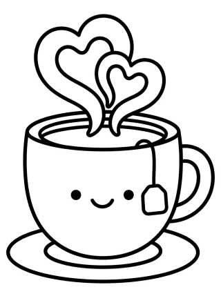 Smiling Teacup para colorir Desenho de Smiling Teacup para colorir e imprimir grátis
