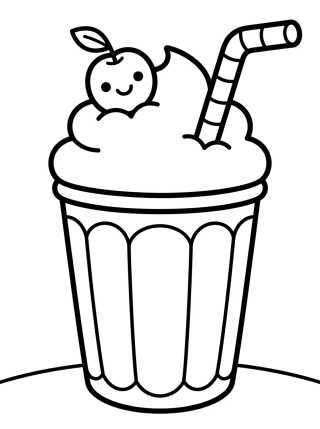 Cute Milkshake Cup para colorir Desenho de Cute Milkshake Cup para colorir e imprimir grátis