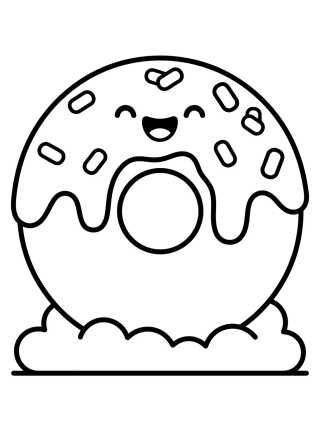 Cute Donut with Sprinkles para colorir Desenho de Cute Donut with Sprinkles para colorir e imprimir grátis