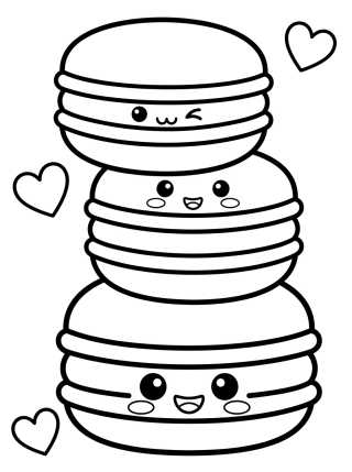 Cute Macaron Tower para colorir Desenho de Cute Macaron Tower para colorir e imprimir grátis