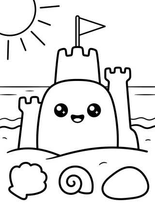 Sweet Little Sandcastle para colorir Desenho de Sweet Little Sandcastle para colorir e imprimir grátis