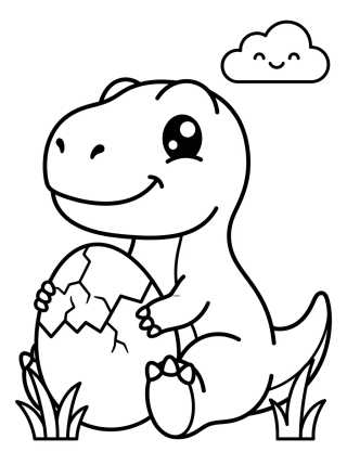 Smiling Baby T-Rex para colorir Desenho de Smiling Baby T-Rex para colorir e imprimir grátis