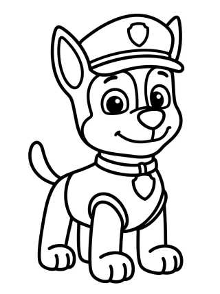 Cute Chase PAW Patrol para colorir Desenho de Cute Chase PAW Patrol para colorir e imprimir grátis
