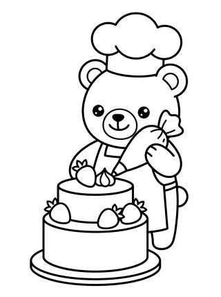 Pastry Chef Bobbie Baking a Cake para colorir Desenho de Pastry Chef Bobbie Baking a Cake para colorir e imprimir grátis
