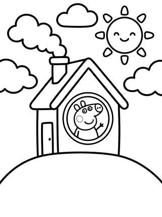 Coleção de desenhos para colorir: Peppa Pig's House Coloring Pages