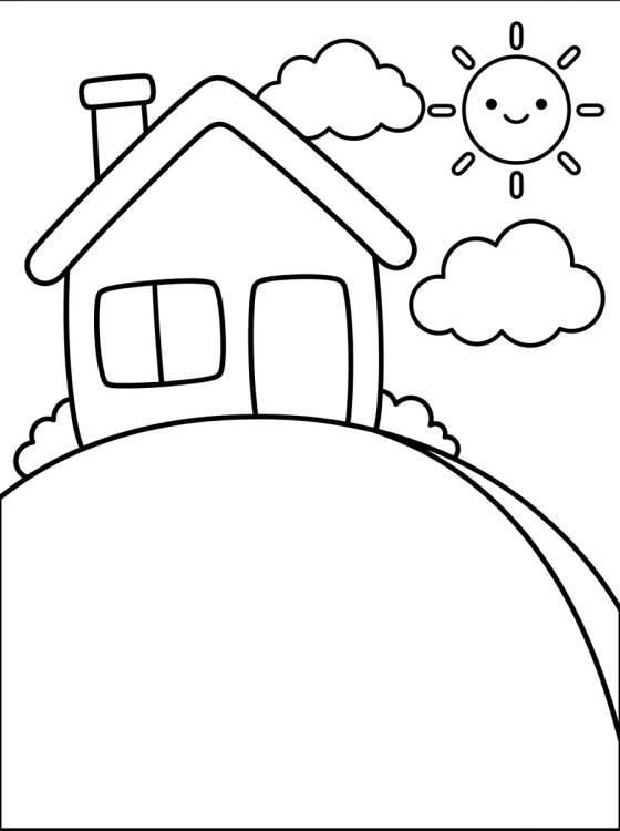 Peppa Pig's House on the Hill para colorir Desenho de Peppa Pig's House on the Hill para colorir e imprimir grátis