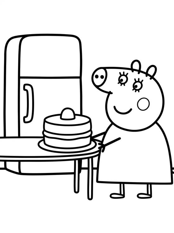 Peppa Pig's Kitchen para colorir Desenho de Peppa Pig's Kitchen para colorir e imprimir grátis