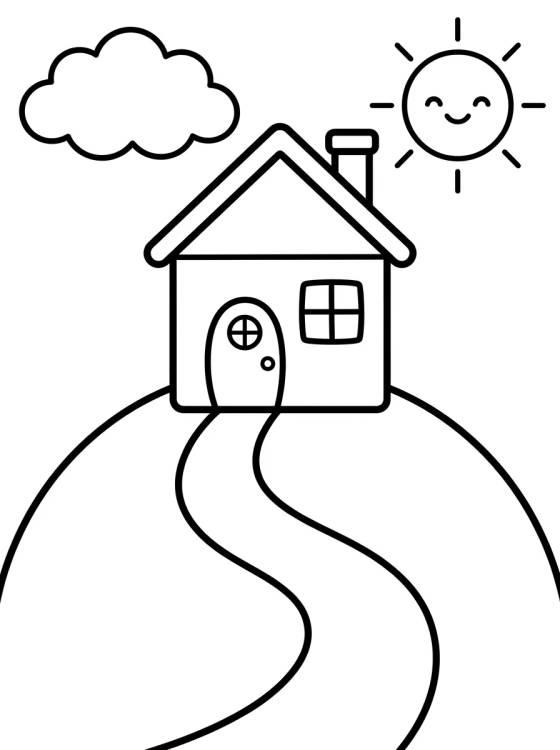 Peppa Pig's House on the Hill para colorir Desenho de Peppa Pig's House on the Hill para colorir e imprimir grátis