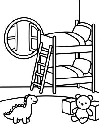 Peppa and George's Bedroom para colorir Desenho de Peppa and George's Bedroom para colorir e imprimir grátis