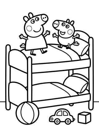 Peppa and George's Bedroom para colorir Desenho de Peppa and George's Bedroom para colorir e imprimir grátis