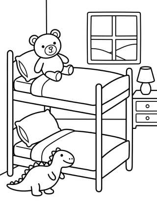Peppa and George's Bedroom para colorir Desenho de Peppa and George's Bedroom para colorir e imprimir grátis