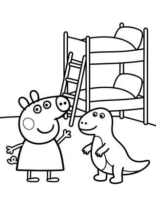 Peppa and George's Bedroom para colorir Desenho de Peppa and George's Bedroom para colorir e imprimir grátis