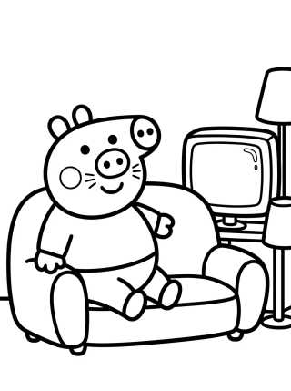 Peppa's Living Room para colorir Desenho de Peppa's Living Room para colorir e imprimir grátis