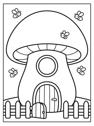 Country Mushroom Home para colorir Desenho de Country Mushroom Home para colorir e imprimir grátis