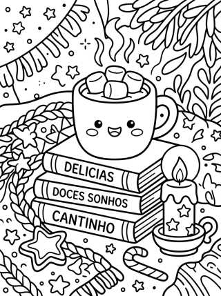 Hot Cocoa Corner para colorir Desenho de Hot Cocoa Corner para colorir e imprimir grátis