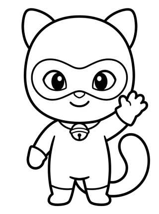 Waving Chibi Cat Noir para colorir Desenho de Waving Chibi Cat Noir para colorir e imprimir grátis