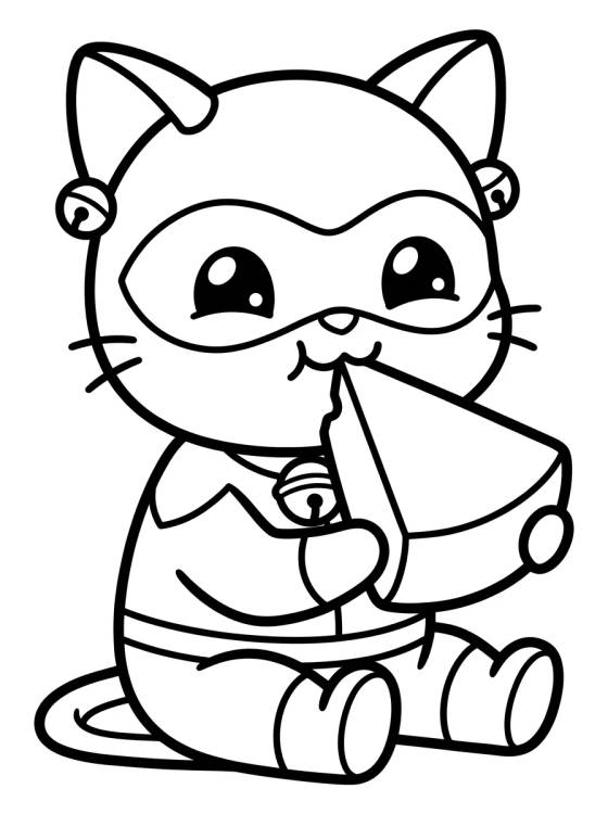 Cat Noir Eating Camembert para colorir Desenho de Cat Noir Eating Camembert para colorir e imprimir grátis
