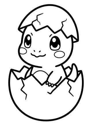 Baby Charmander with Egg Shell para colorir Desenho de Baby Charmander with Egg Shell para colorir e imprimir grátis