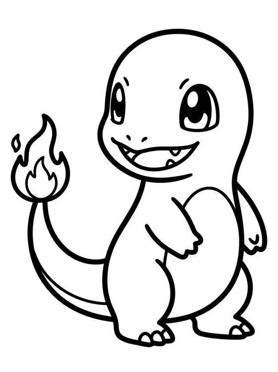 Charmander Playing with Flames para colorir Desenho de Charmander Playing with Flames para colorir e imprimir grátis
