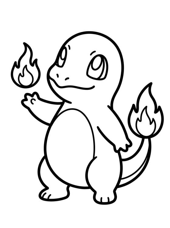 Charmander and Little Flame para colorir Desenho de Charmander and Little Flame para colorir e imprimir grátis