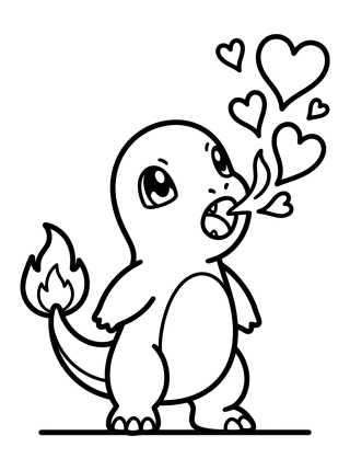 Charmander Breathing Small Flames para colorir Desenho de Charmander Breathing Small Flames para colorir e imprimir grátis