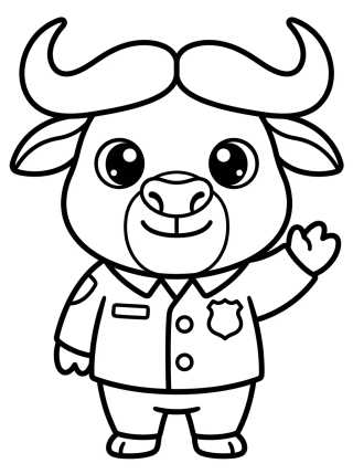 Chibi Chief Bogo Waving para colorir Desenho de Chibi Chief Bogo Waving para colorir e imprimir grátis