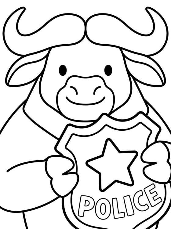 Chief Bogo with Police Badge para colorir Desenho de Chief Bogo with Police Badge para colorir e imprimir grátis