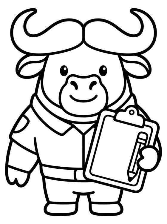 Chief Bogo with Clipboard para colorir Desenho de Chief Bogo with Clipboard para colorir e imprimir grátis