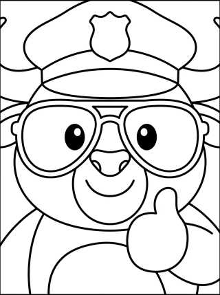 Chief Bogo Wearing Sunglasses para colorir Desenho de Chief Bogo Wearing Sunglasses para colorir e imprimir grátis