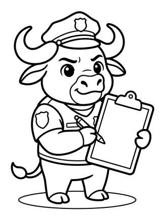 Chief Bogo Writing on Clipboard para colorir Desenho de Chief Bogo Writing on Clipboard para colorir e imprimir grátis