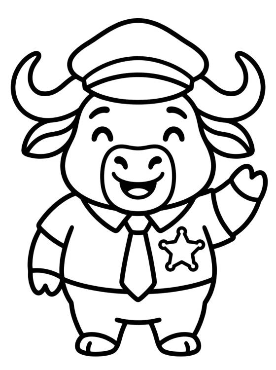Cute Police Officer Chief Bogo para colorir Desenho de Cute Police Officer Chief Bogo para colorir e imprimir grátis