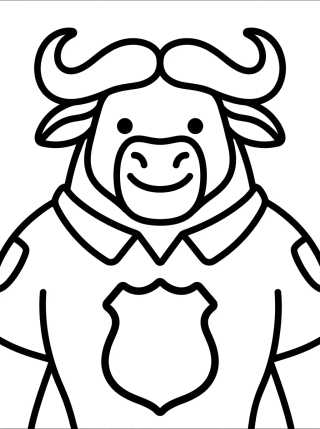 Smiling Chief Bogo with Badge para colorir Desenho de Smiling Chief Bogo with Badge para colorir e imprimir grátis