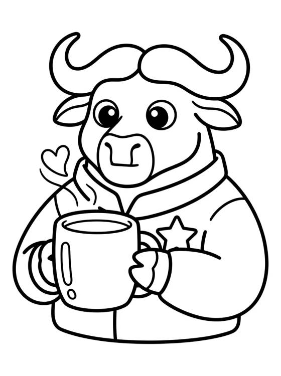 Chief Bogo Drinking Coffee para colorir Desenho de Chief Bogo Drinking Coffee para colorir e imprimir grátis