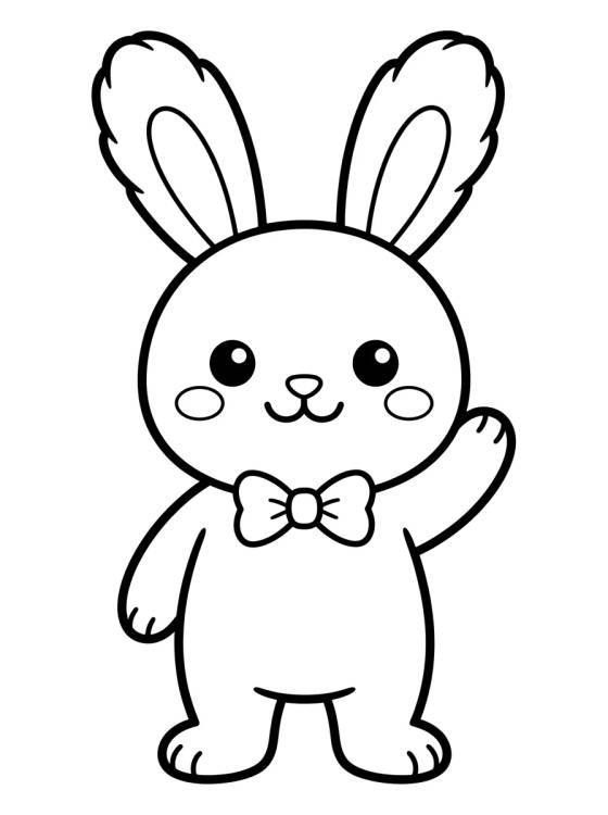 Bunny Saying Goodbye para colorir Desenho de Bunny Saying Goodbye para colorir e imprimir grátis