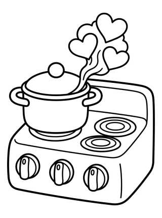 Magic Toy Stove and Pot para colorir Desenho de Magic Toy Stove and Pot para colorir e imprimir grátis