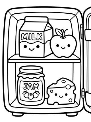 Fridge Full of Cuties para colorir Desenho de Fridge Full of Cuties para colorir e imprimir grátis