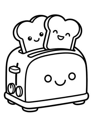 Happy Toaster and Toast Friends para colorir Desenho de Happy Toaster and Toast Friends para colorir e imprimir grátis