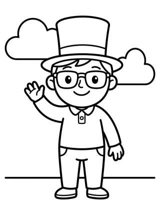 Dan Waving Happily para colorir Desenho de Dan Waving Happily para colorir e imprimir grátis