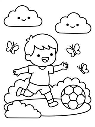 Dan Playing Ball para colorir Desenho de Dan Playing Ball para colorir e imprimir grátis
