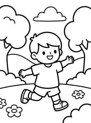 Dan Playing at the Park para colorir Desenho de Dan Playing at the Park para colorir e imprimir grátis